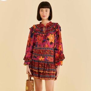 Pink Tropical Tapestry Mini Dress